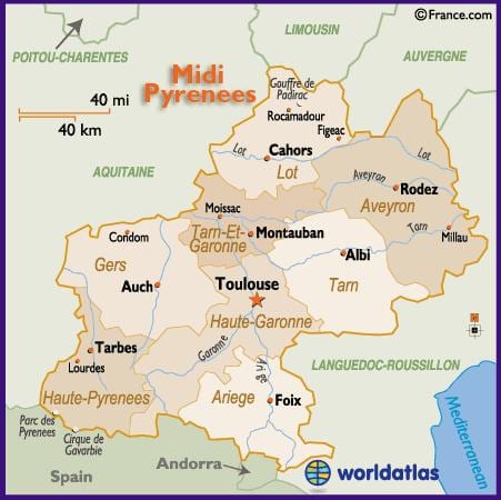 mapa de Tolosa i els seus voltants