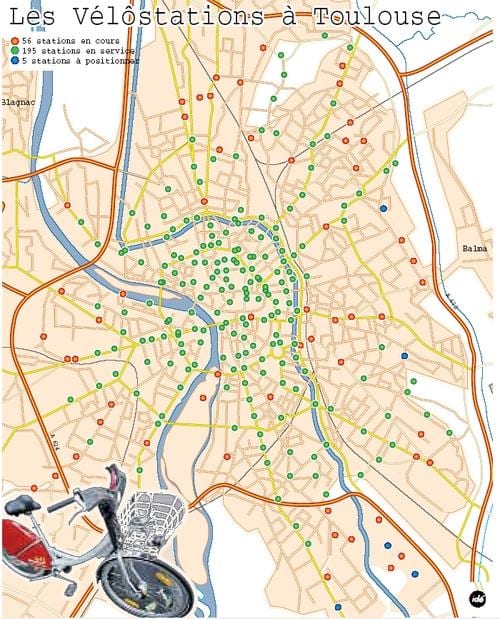 mapa de Tolosa bicicleta