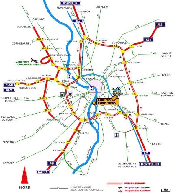 mapa de Tolosa carretera