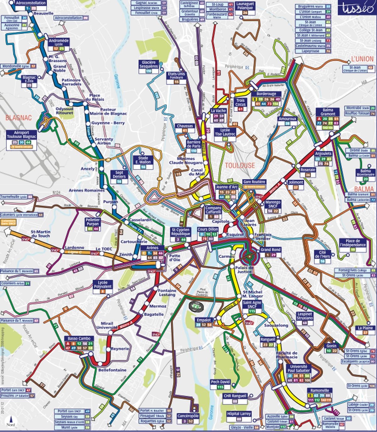 Tolosa de bus mapa de rutes