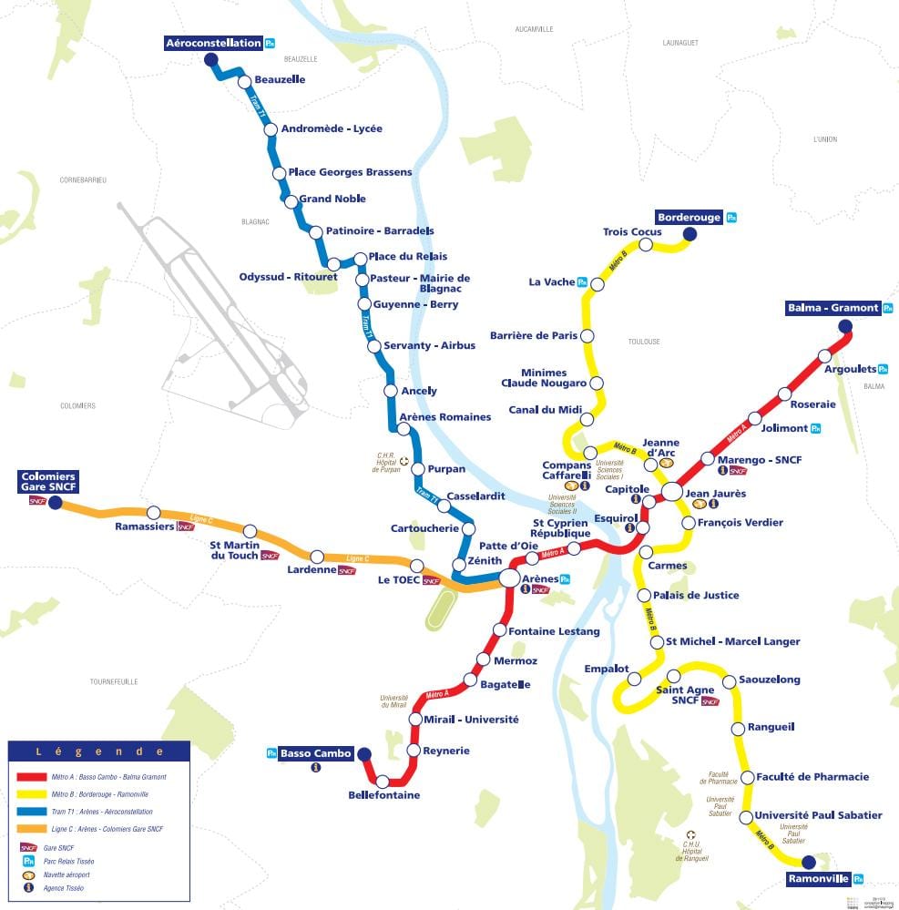 mapa de Tolosa tramvia