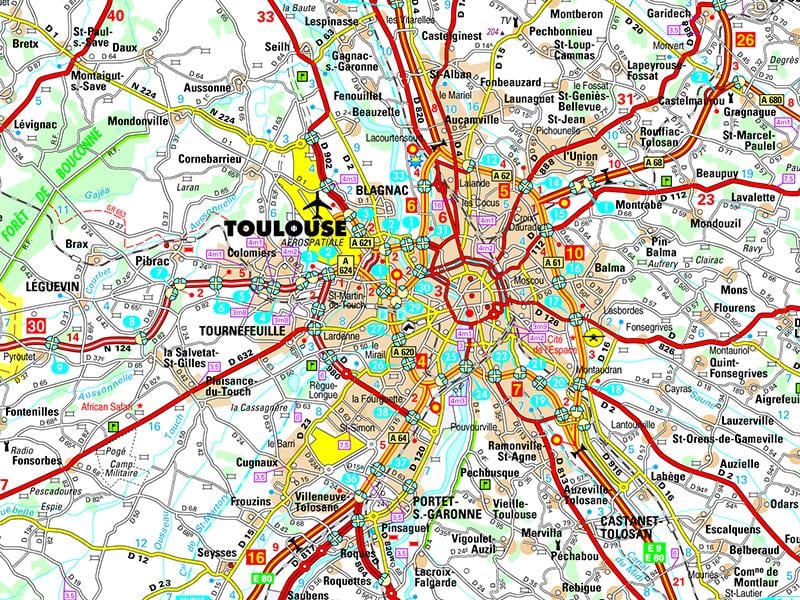mapa de Tolosa carretera
