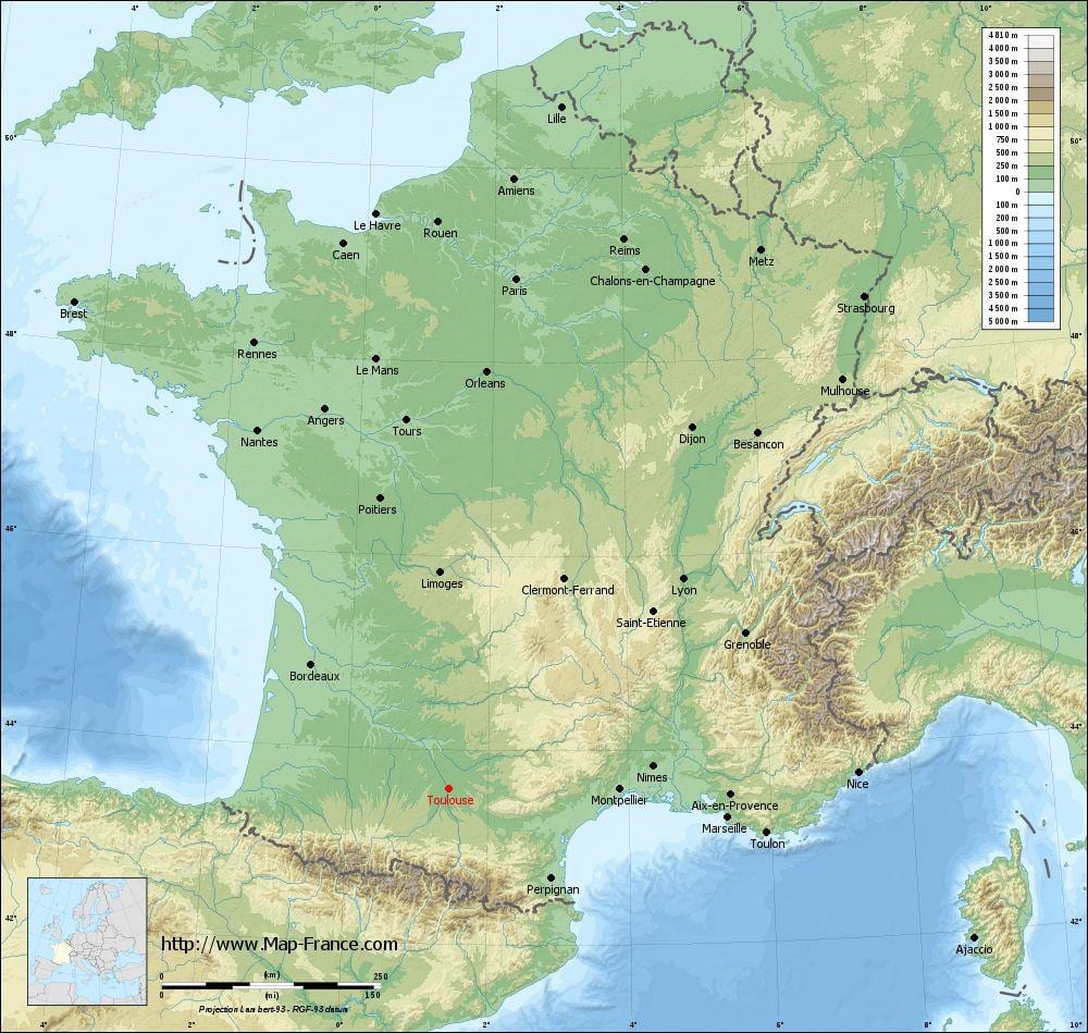 mapa geogràfic de Tolosa