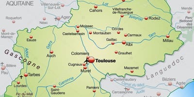 Tolosa regió mapa